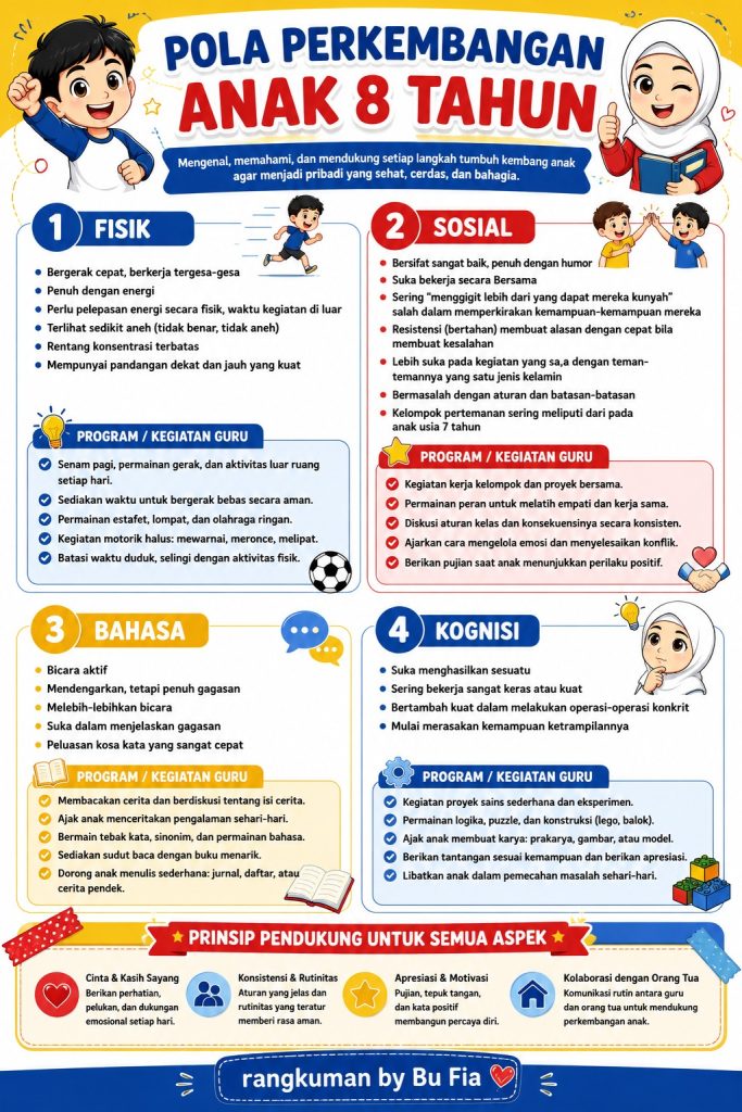 pola perkembangan anak 8 tahun